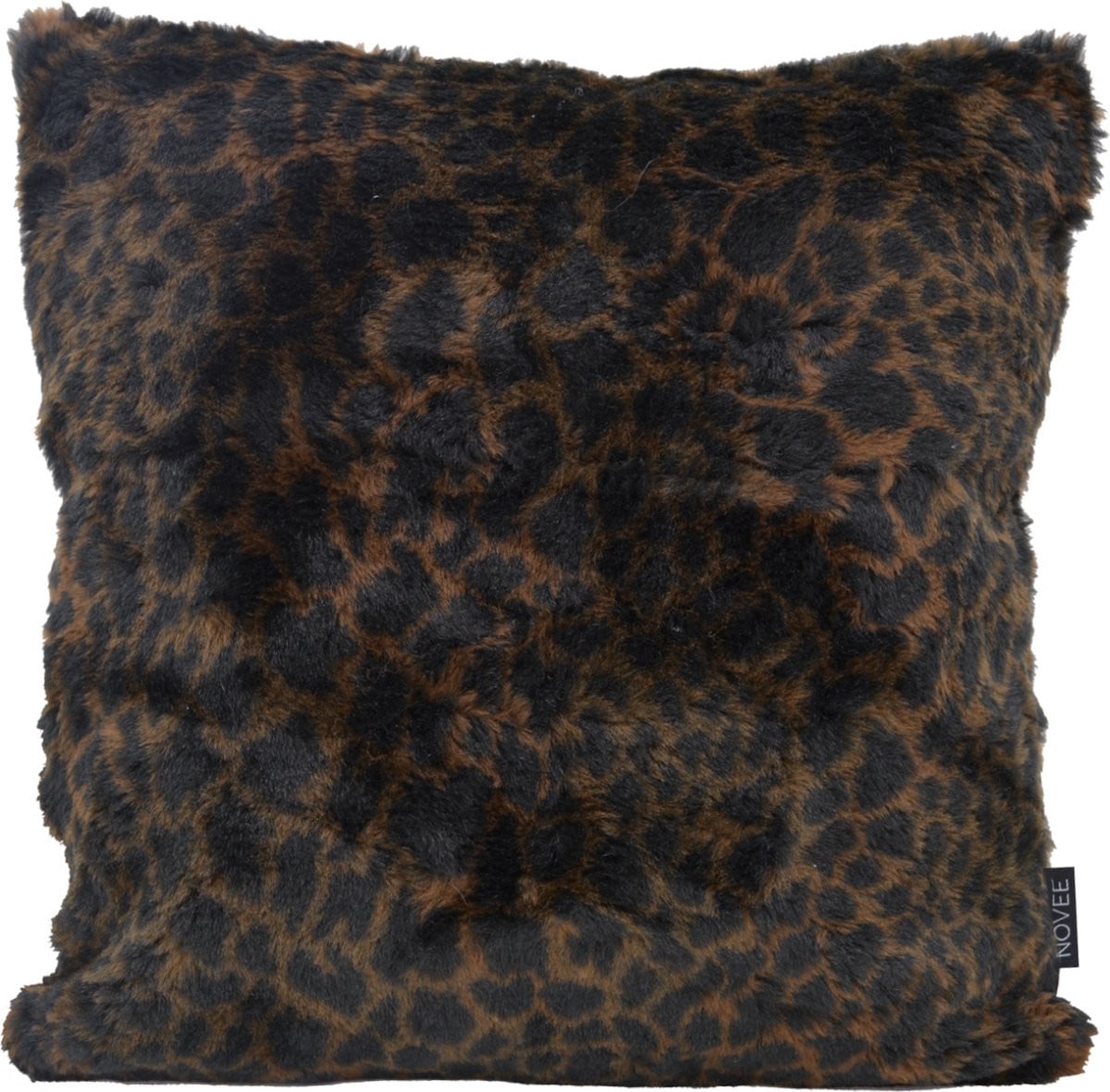 Fluffy Luipaard Bruin Kussenhoes van Polyester en Imitatiebont, 45 x 45 cm