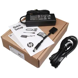 HP AC adapter 90W (90 W), Notebook Netzteil, Schwarz