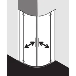 Kermi Pasa XP Viertelkreis-Pendeltür PXP50100181AK 100x100x185cm, Radius 50cm, silber mattglanz, ESG klar