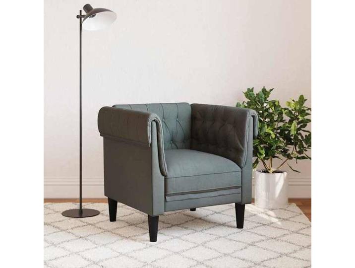 Promo 2026 1 pcs Fauteuil Chesterfield simple - SARAZYJ - Meuble de salon - gris foncé tissu - S8817444