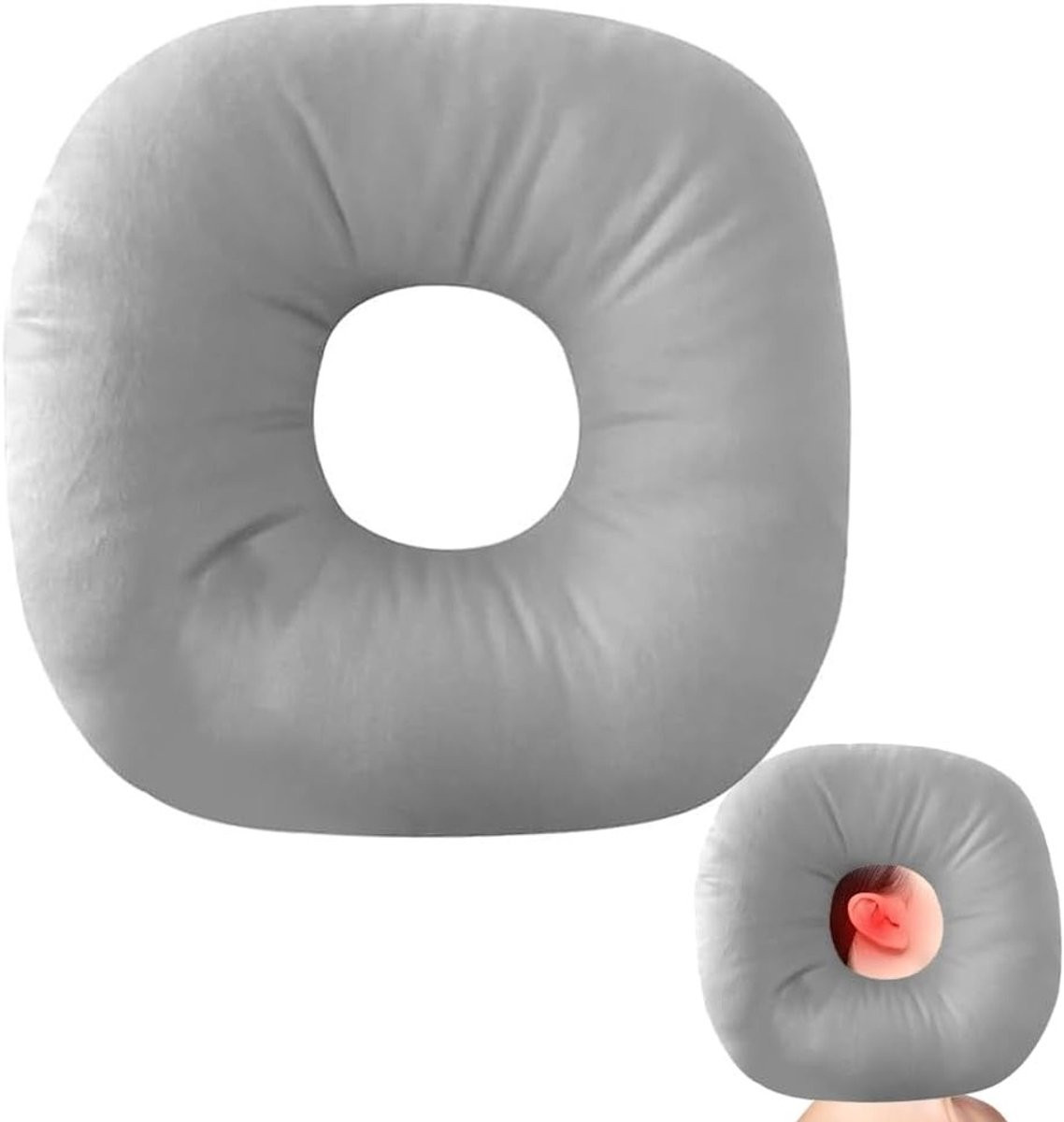 Comfortabel oorkussen voor zijdelings slapen en herstel van piercings