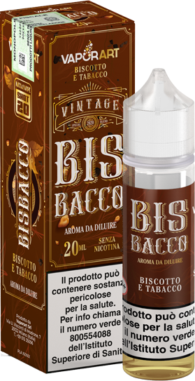 VaporArt Bisbacco Liquido Shot 20ml Tabacco Biscotto Vaniglia Caramello
