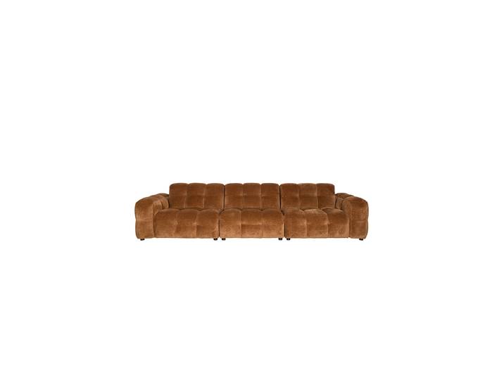 4.5-Sitzer Design Sofa „Hackman“ Samtbezug Cognac Dutchbone