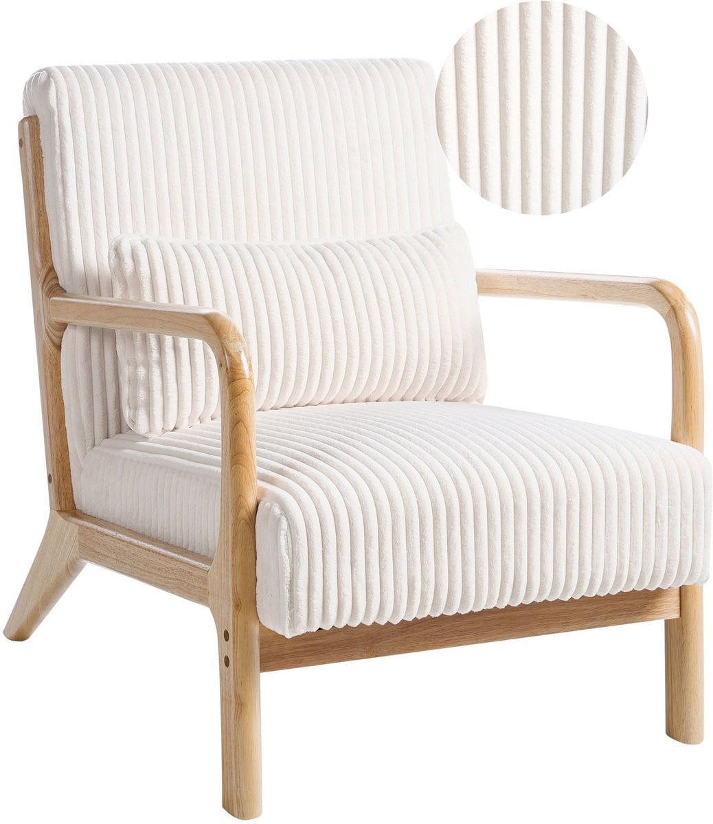 Beliani Bureaustoel Sorsele - Wit - Corduroy