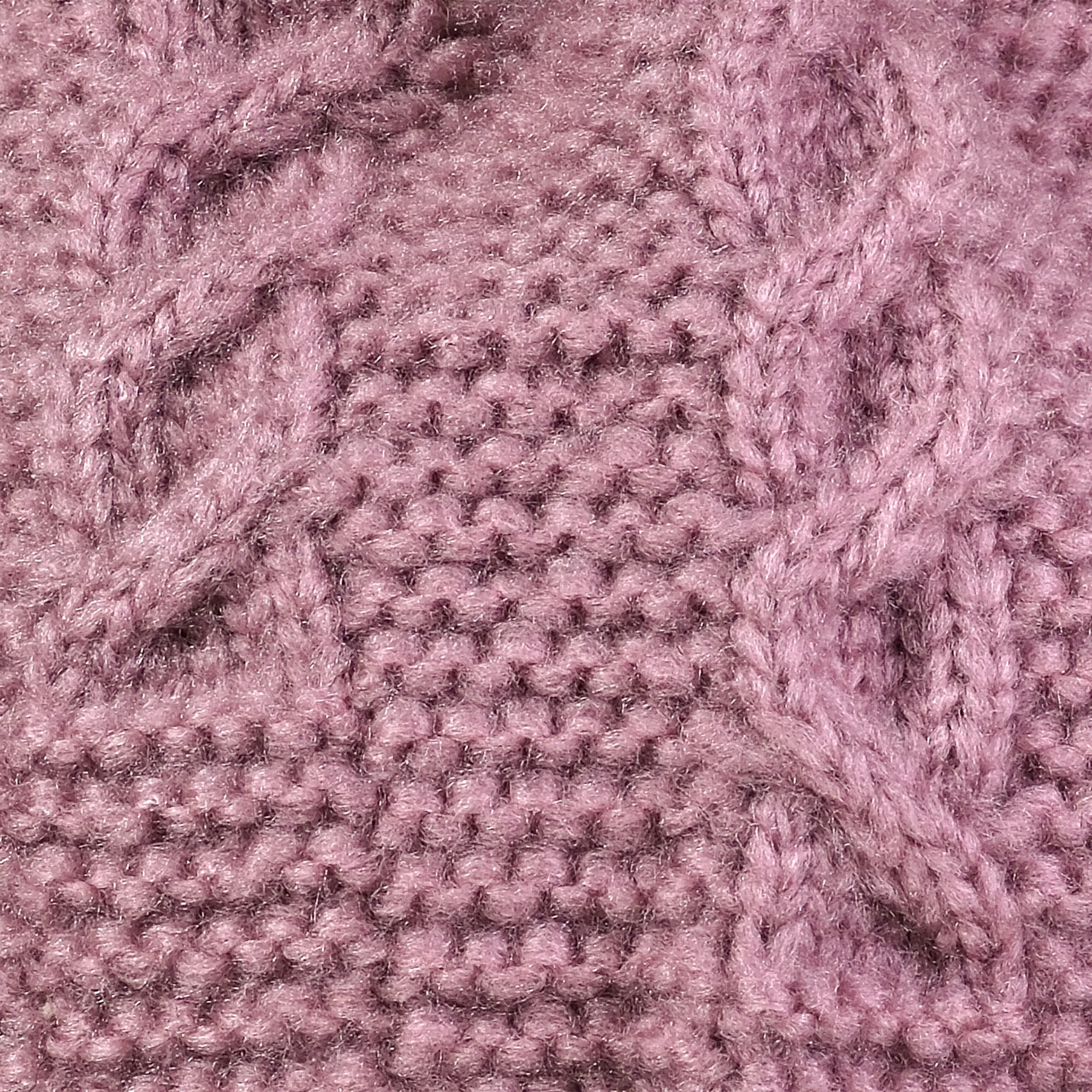 Strickmütze MAXIMO, Mädchen, Gr. 49, lila (elderberry), Strick, Materialmix, unifarben, Mützen Strickmütze, angenehmer Materialmix, gefüttert, Bommel, breiter Umschlag