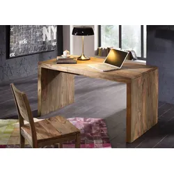 Schreibtisch Sheesham 148x75x78  grau geölt NATURE GREY #710