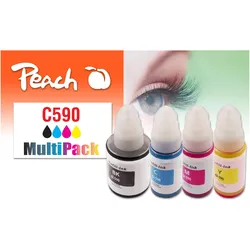 Peach, Druckerpatrone, Patrone Canon CISS GI-590 MultiPack remanufactured (B, C, M, Y)
