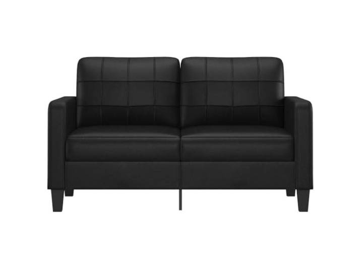 KTHLBRH 2-Sitzer-Sofa, schwarz, 140 cm, aus Kunstleder Gestell aus robustem Metall, Polsterung aus Schaumstoff, modernes Design, leicht zu reinigen