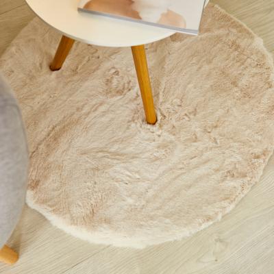 Hochflor-Teppich OTTO HOME "Lugano", beige, H:30mm Ø:120cm, Teppiche, Kunstfell, Uni Farben, sehr weich & kuschelig