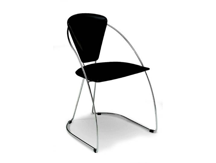 Chaise visiteur Laura - Cuir aggloméré - Noir