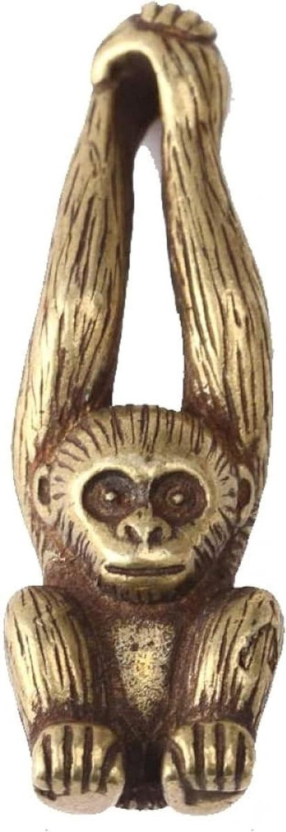 Koperen Aap Beeldje - Koperkleurig Ornament voor Tafeldecoratie in Antieke Stijl