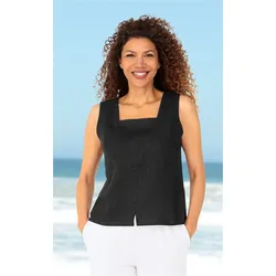 Leinen-Top in schwarz in Größe 50 von DW-Shop, Schwarz, 50