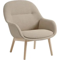 Fiber Lounge Sessel beige auf Holzbeinen