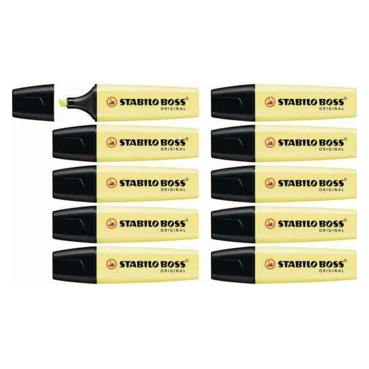 Stabilo Textmarker - BOSS ORIGINAL Pastel - 10er Pack - pudriges Gelb (10x) (70/144)