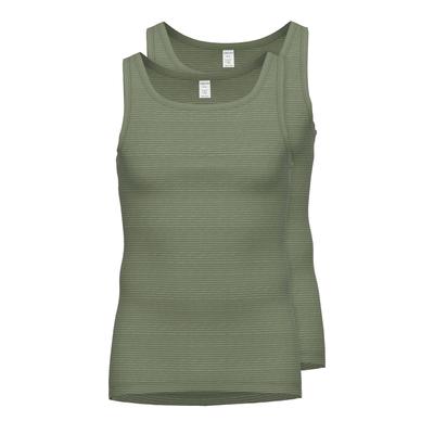 Unterhemd AMMANN "2er Pack Unterhemd Day Classic", Herren, Gr. 6, N-Gr, grün (forst), Obermaterial: 75% Baumwolle CO. 25% Polyester PES., Unterhemden Unterhemd