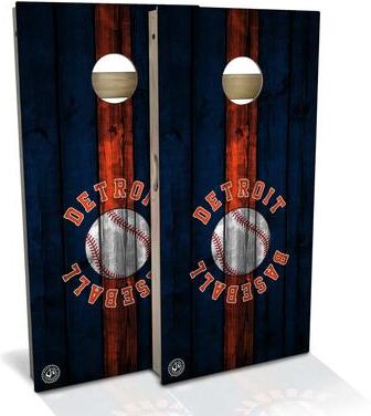 Skip's Garage Detroit Baseball Outdoor Cornhole Board Set