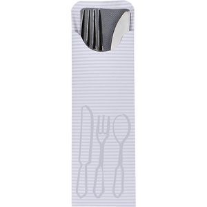 Papstar Bestecktaschen 81012, Papier, grau, 23,5 x 7,3 cm, inkl. Servietten, 100 Stück