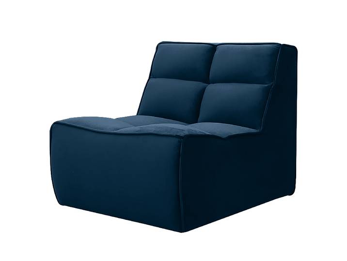 Module de canapé Fauteuil Bleu Velours Blonda 80 x 76 x 93cm