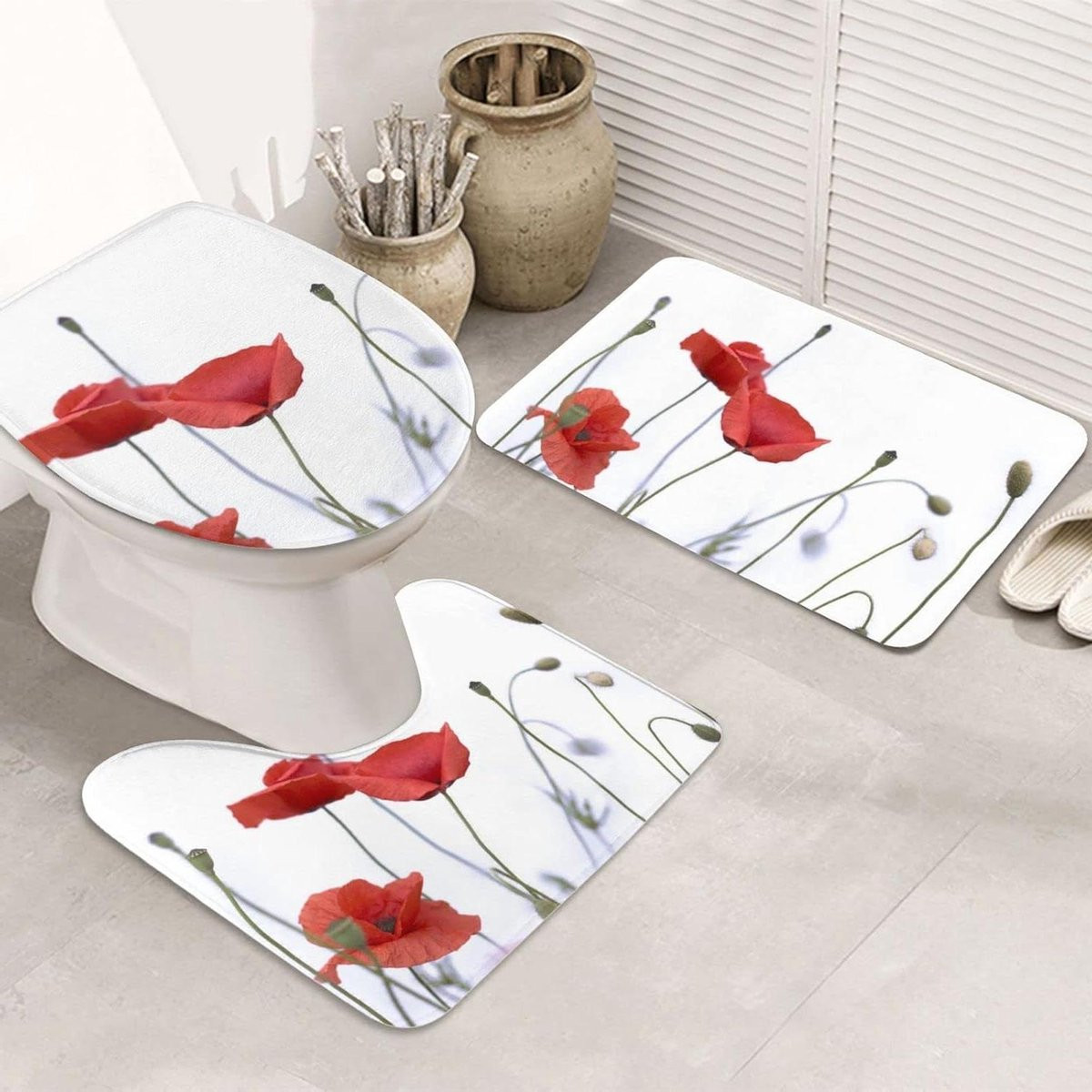 3-delige super waterabsorberende badmat set zwart