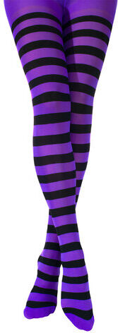 Ringelstrumpfhose, violett/schwarz
