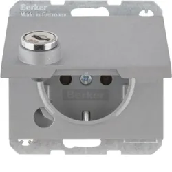 Berker SCHUKO-Steckdose alu/mt 47637003