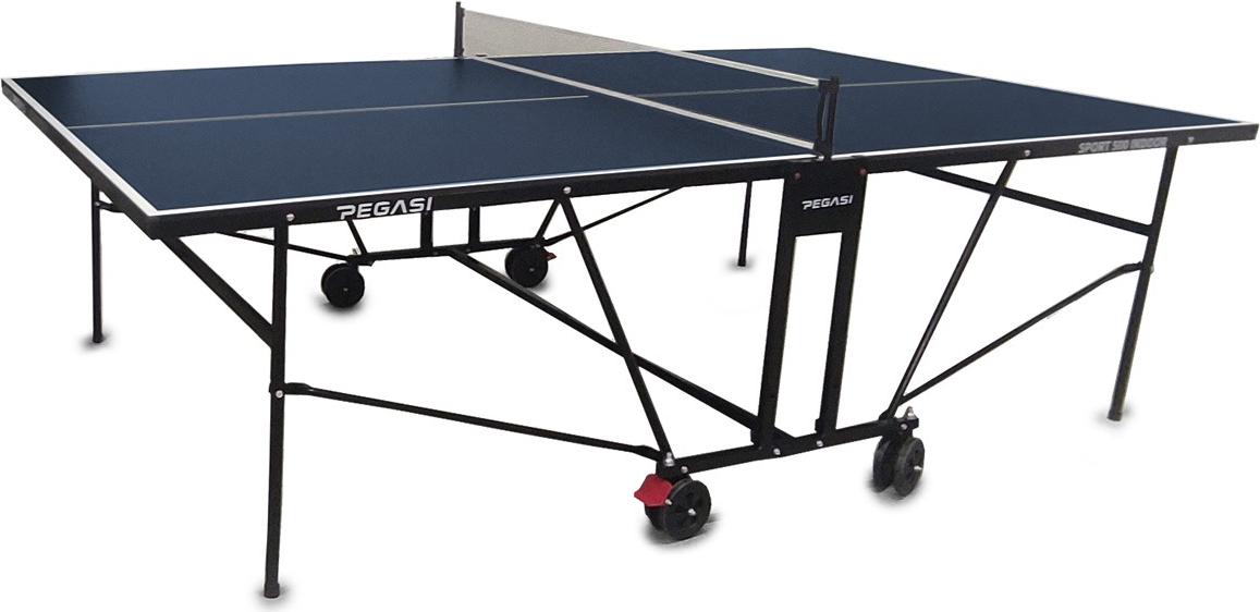 Pegasi Tischtennisplatte 500 - Tischtennisplatte Indoor - Faltbare Tischtennistisch - Klappbar - Original Tischtennistisch - Mit Rädern - Beweglich - Blau