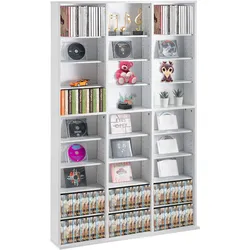 VEVOR Medienaufbewahrungsschrank, 9-lagiges DVD-Regal für bis zu 756 CDs, verstellbare CD-Regale mit 27 Fächern, schützt und organisiert Musik-, Film-, Videospiel- oder Erinnerungssammlungen, weiß