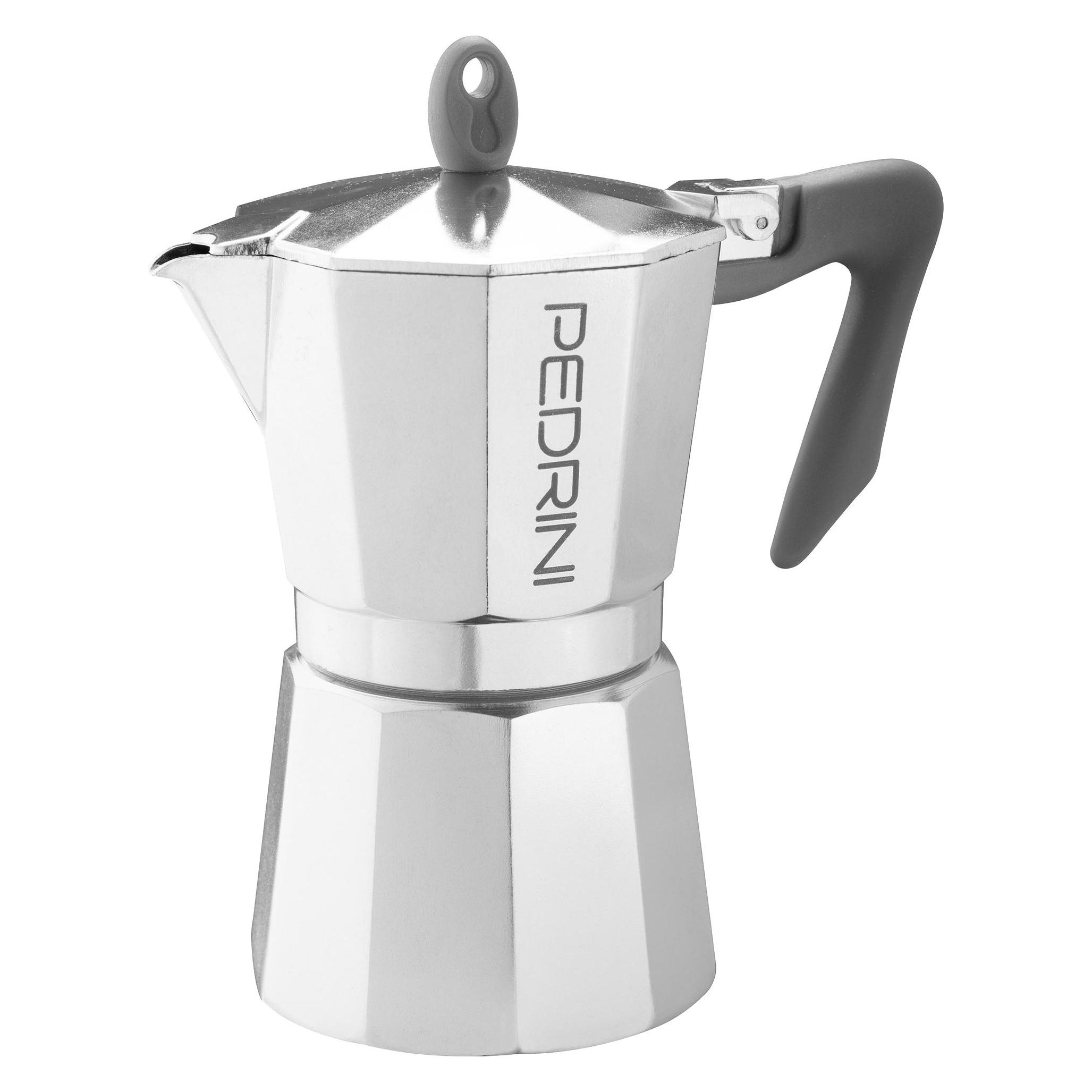 Pedrini ppl spa Kaffeemaschine, Moka für Espresso, Aluminiumlegierung EN 601, italienisches (6 Tassen) (9084-3)