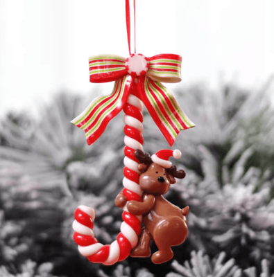 Inspire Picks Handcrafted Santa & Snowman Soft Pottery Christmas Tree Pendant style 3