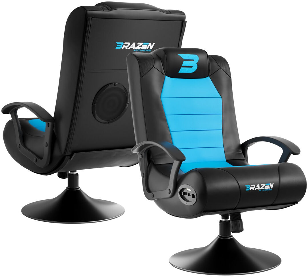 BraZen Gaming Chairs BraZen Stag 2.1 Bluetooth Surround Sound Gaming Chair Blue 92cm H X 42cm W X 46cm D