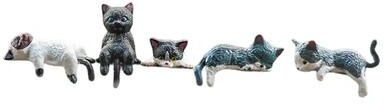 Inspired Finds Cute Mini Cat Figurine Desk Ornament For Shelf, Table & Monitor Decor active Kittens