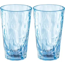 Koziol Superglas CLUB No. 6 2er Set 300 ml transparent aquamarine
