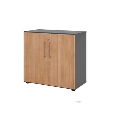 Hammerbacher-Regal/Türen 2OH 928T2 Graphit/Nussbaum-V928T2/G/N/BS