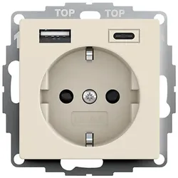 Gira Steckdose+USB Cremeweiß 245901