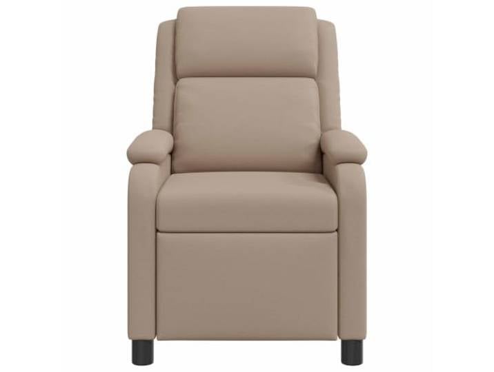Recliner Cappuccino Sessel aus Kunstleder mit verstellbarer Rückenlehne 115-160 Grad einstellbar, Kunstleder 60% PU, Metallkonstruktion, minimalistische Beine, einfache Reinigung