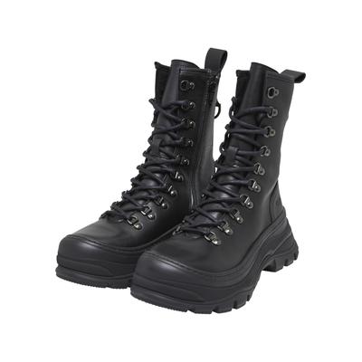 Stiefel BUFFALO "Buffalo Buffalo roam lace up hi hike", Damen, Gr. 38, schwarz, Leder, unifarben, Schuhe Stiefel
