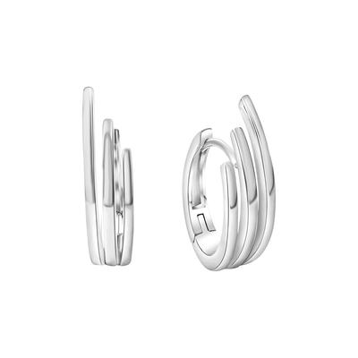 Paar Creolen CELESTA "925/- Sterling Silber rhodiniert", weiß, Ohrringe, Damen, one-size, Silber 925 (Sterlingsilber)