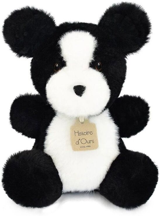 Peluche Les Doux Animaux Bébés : Chien noir et blanc - Histoire d'Ours