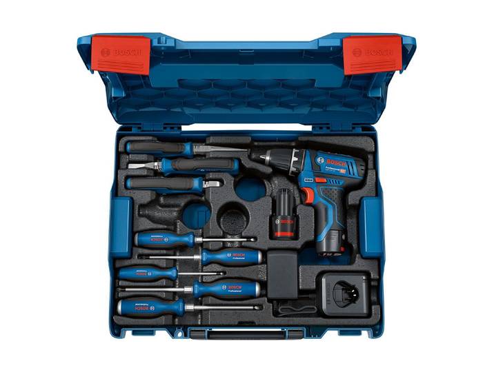 Akku-Schrauber BOSCH PROFESSIONAL GSR 12 V-15 , blau, Schrauber, Akku-Schrauber