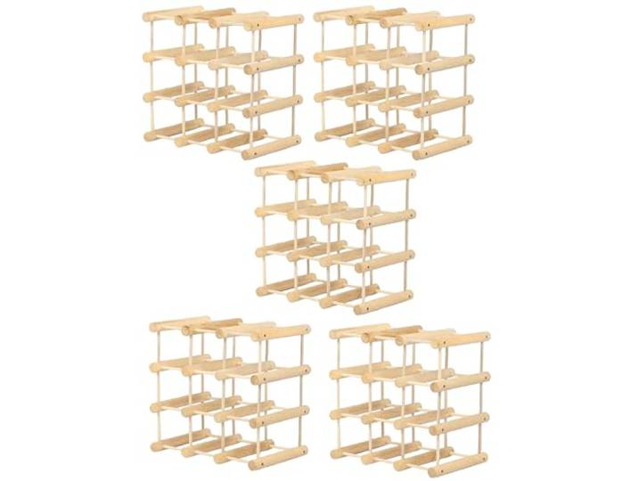 MODO24 Weinregal Modular Tanne Massivholz 72 Flaschen, 5 Module, Natur Modulares Flaschenregal & Weinständer aus Tannenholz, ModAbm 36x36x24 cm, Getränkeregal & Flaschenständer für Küche