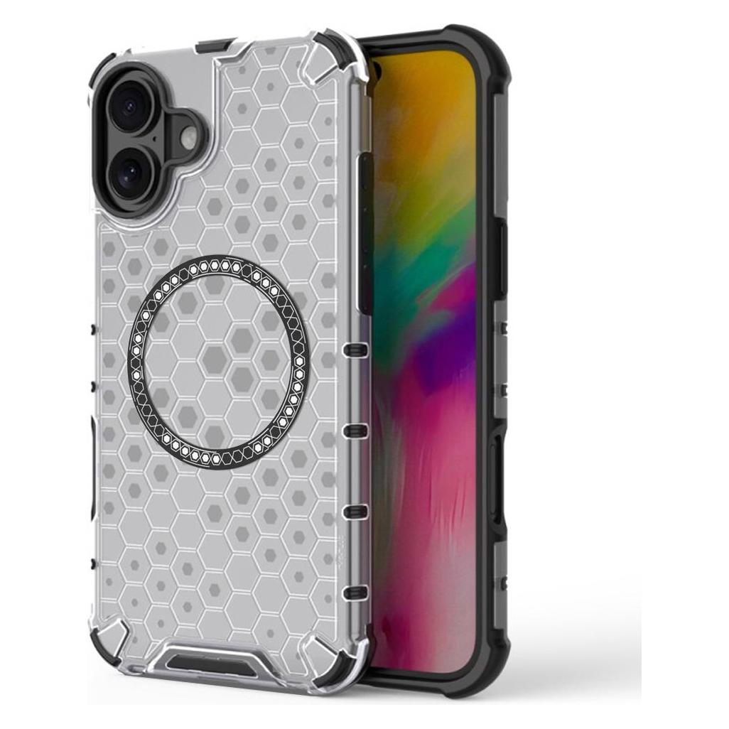 Techsuit - HoneyComb Shield MagSafe - iPhone 16 - White (Apple iPhone 16) (57967733)