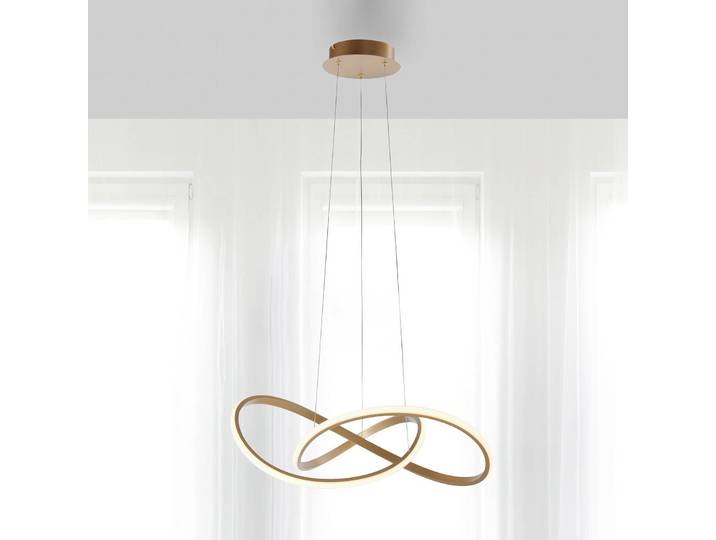 JUST LIGHT. GmbH Suspension LED Maria, dimmable, doré, Chambre à coucher, Aluminium, Moderne