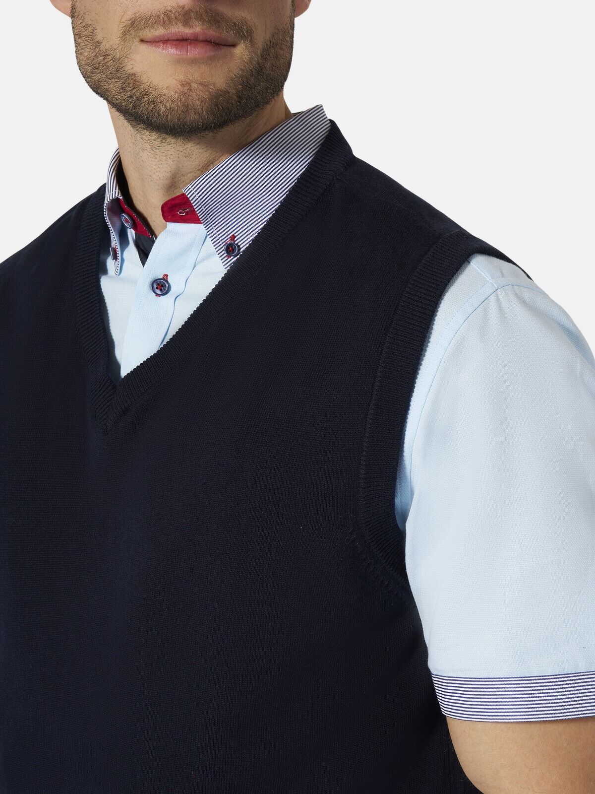 Pullunder BABISTA "Pullunder FALNOR", Herren, Gr. M, blau (dunkelblau), Obermaterial: 100% Baumwolle CO., Pullover Pullunder