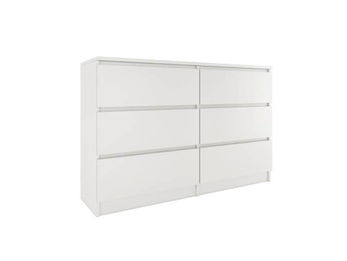 MILAN - Commode contemporaine chambre salon bureau 30x120x77 cm - 6 tiroirs - Meuble de rangementent - Chiffonier