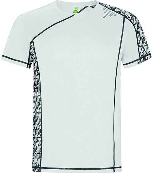 T-shirt technique raglan personnalisé en polyester recyclé Sochi L RUN BLANC