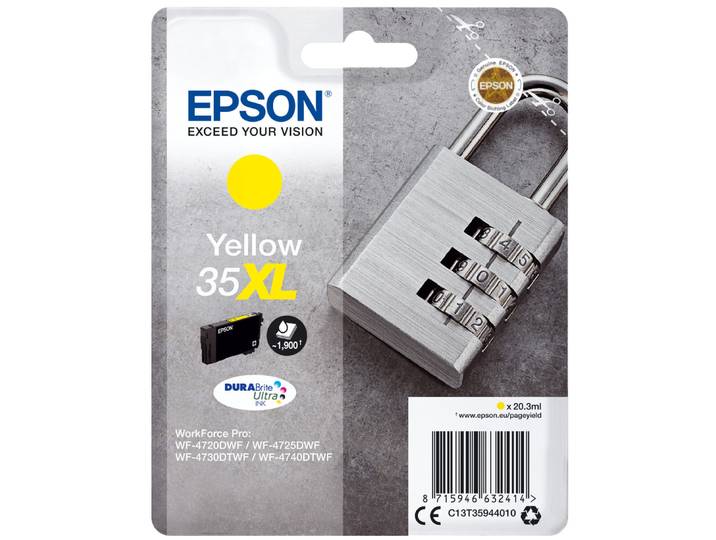 Epson Padlock Encre jaune DURABrite Ultra Cadenas 35XL, High (L) Yield, Jaune, Encre à pigments, 20,3 ml, 1 pièce(s), Paquet unique C13T35944010