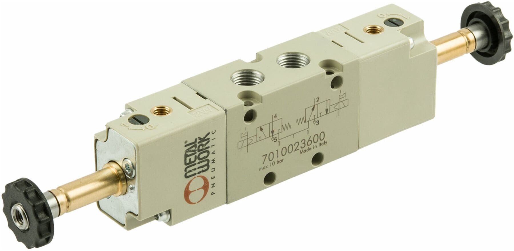 Riegler 5/3-Wegeventil, elektropn., ext. Steuerl., Mitte entlüftet, G 3/8 (7040022500)