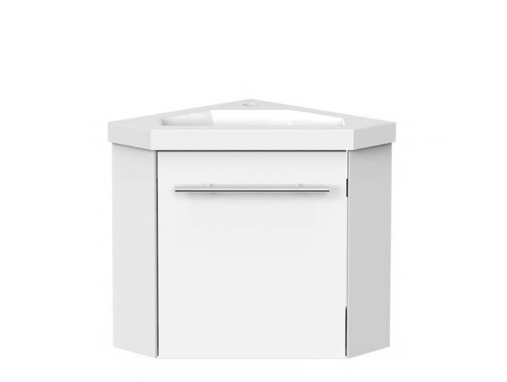 AICA Meuble de salle de bain 40cm avec tiroir meuble d'angle suspendu Blanc