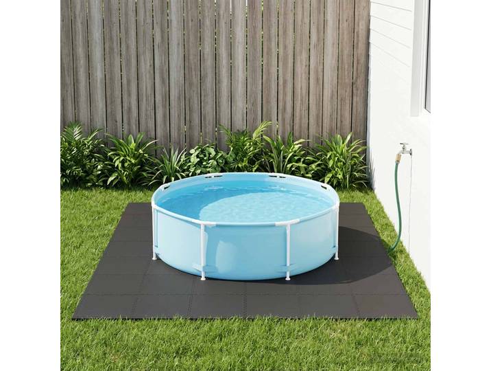 vidaXL Pool Bodenschutzmatte 40 stk. Schwarz 14,4 m² EVA-Schaum