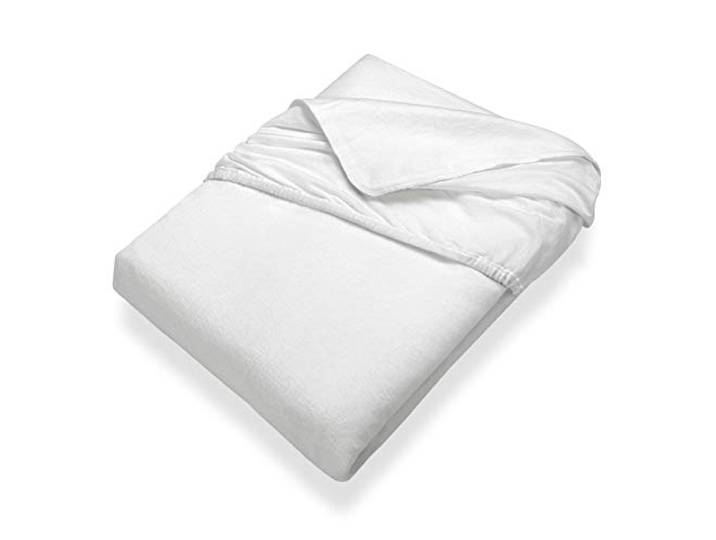 SETEX Kalmuck Spannbetttuch, 200 x 200 cm großer Matratzenschoner, 100 % Baumwolle, Classic, Weiß
